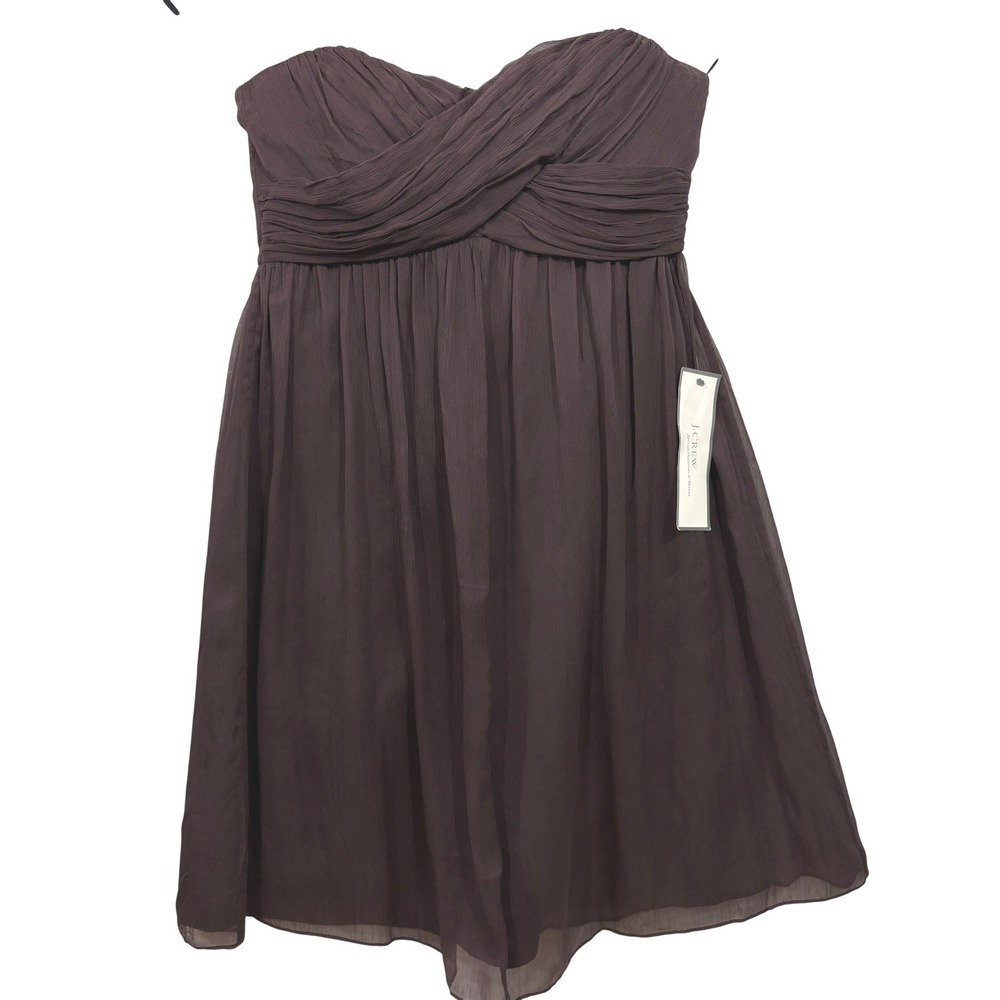 J.Crew Arabelle Strapless Silk Chiffon Dress 4P 22775 Bridesmaid NWT